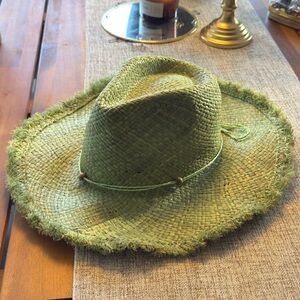 Princess Polly Green Straw Beach Hat